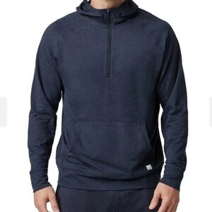 Vuori Mens blue Ponto performance 1/4 zip up hoodie M V244